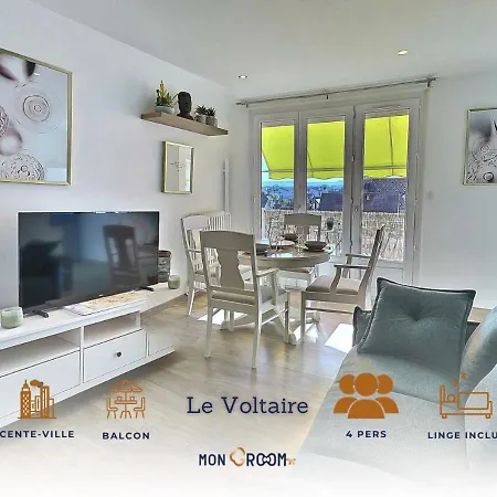 Lägenhet Le Voltaire - Balcon - 2 Chb - 3 Lits - 2 Min Gare Et Cente-ville - Mon Groom Troyes